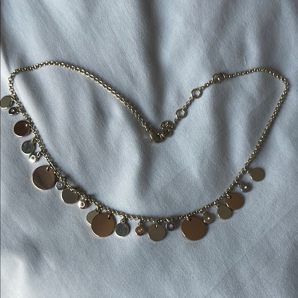 Gold and Silver Graduated Disc Necklace